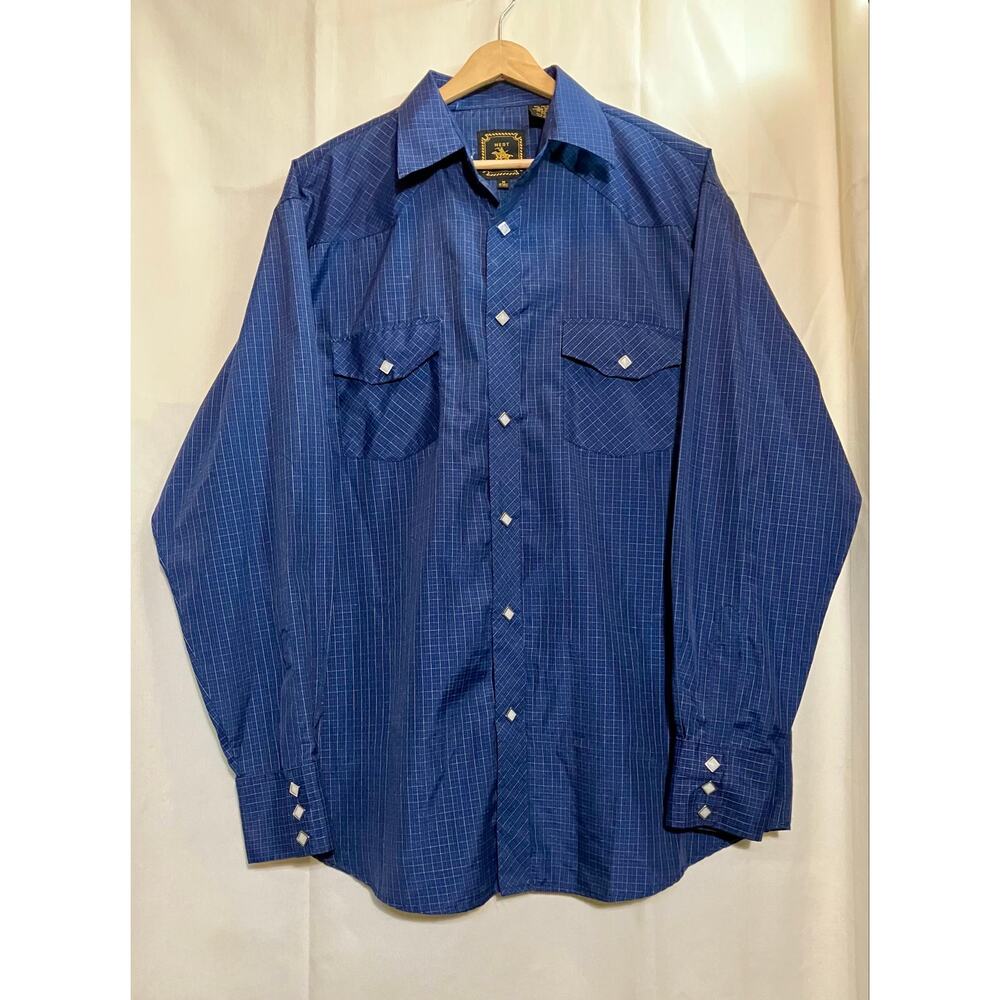 West Advanture Men’s Blue Button-Up, Size Medium.